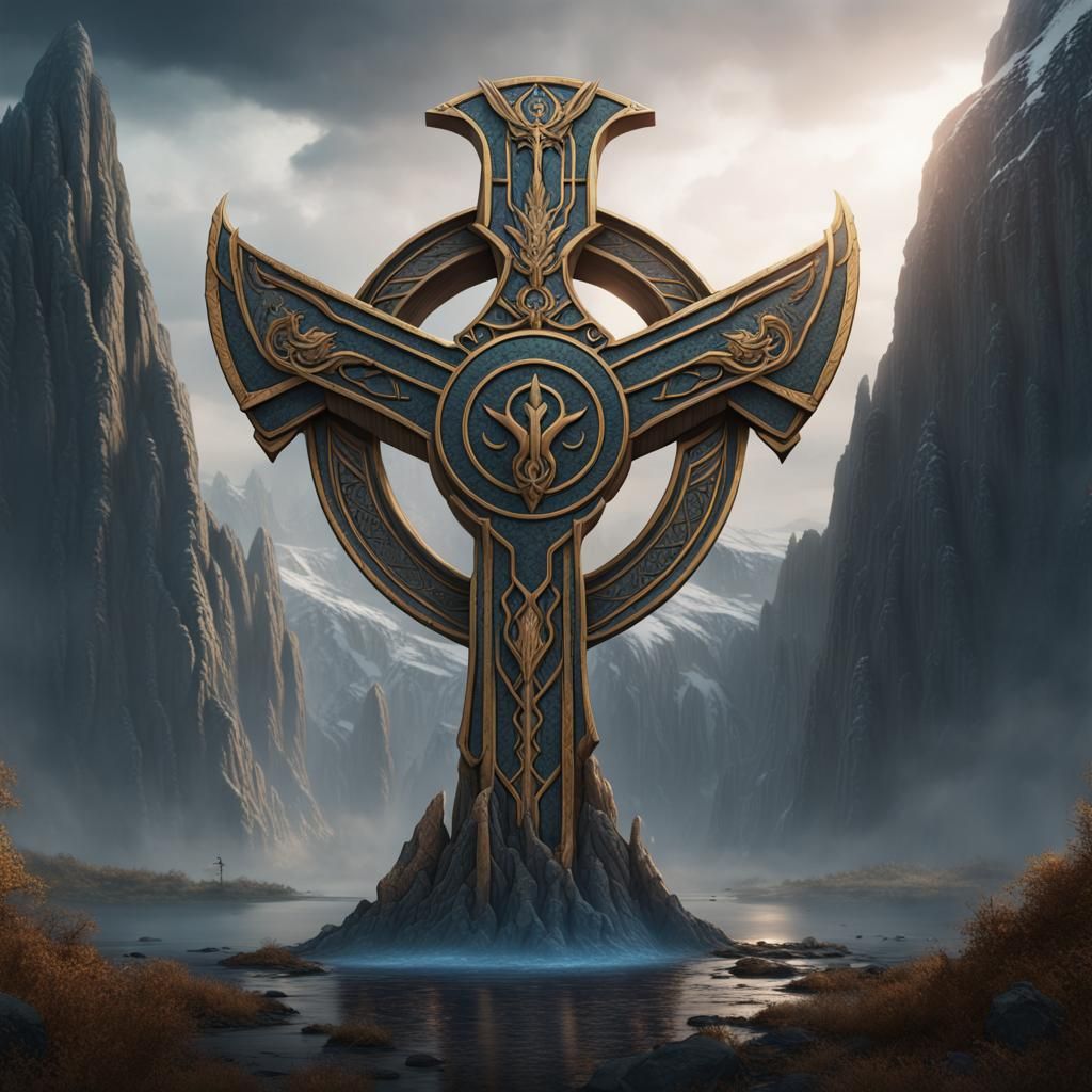 Symbol of Odin in Detailed Matte Painting