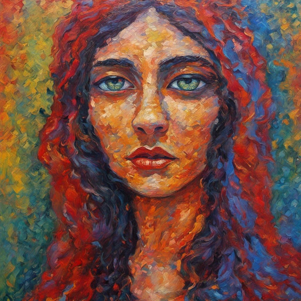 Goddess Babalon Painting in Expressionist Style