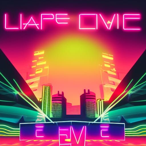 Synthwave Dance Floor in Neon Retro Style