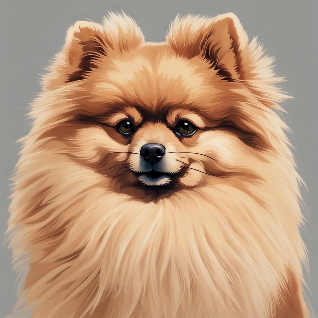 Fluffy Pomeranian Dog Portrait
