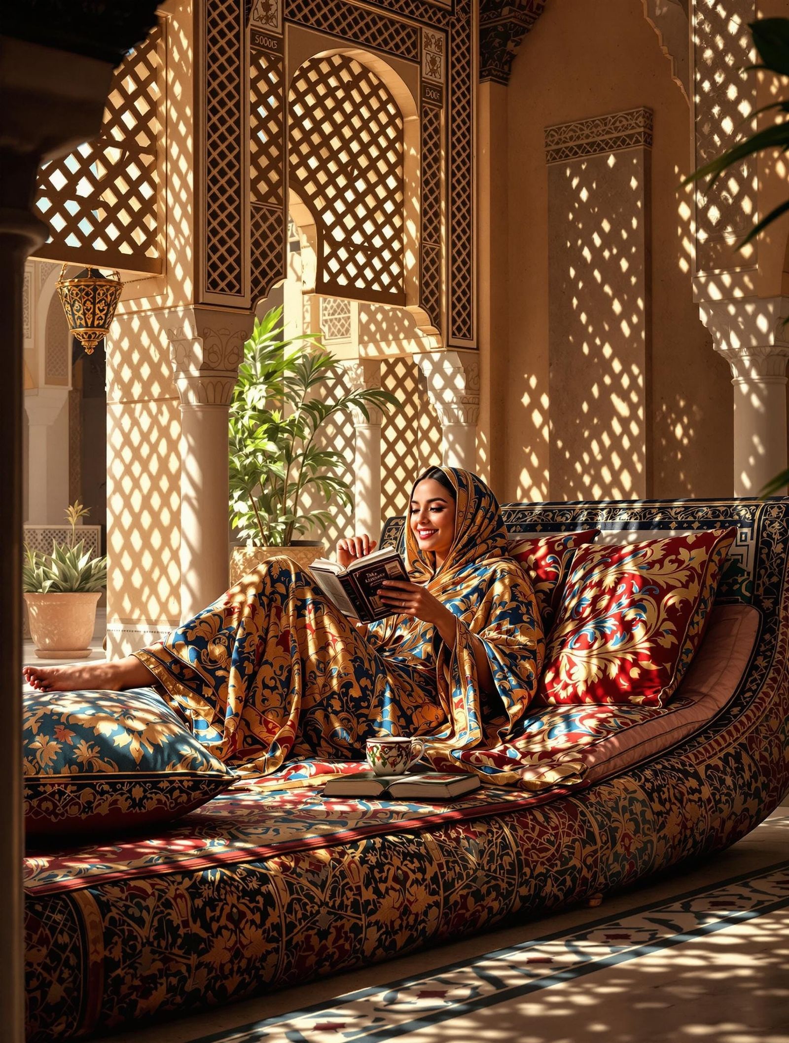Moroccan Beauty in Traditional Riad Courtyard