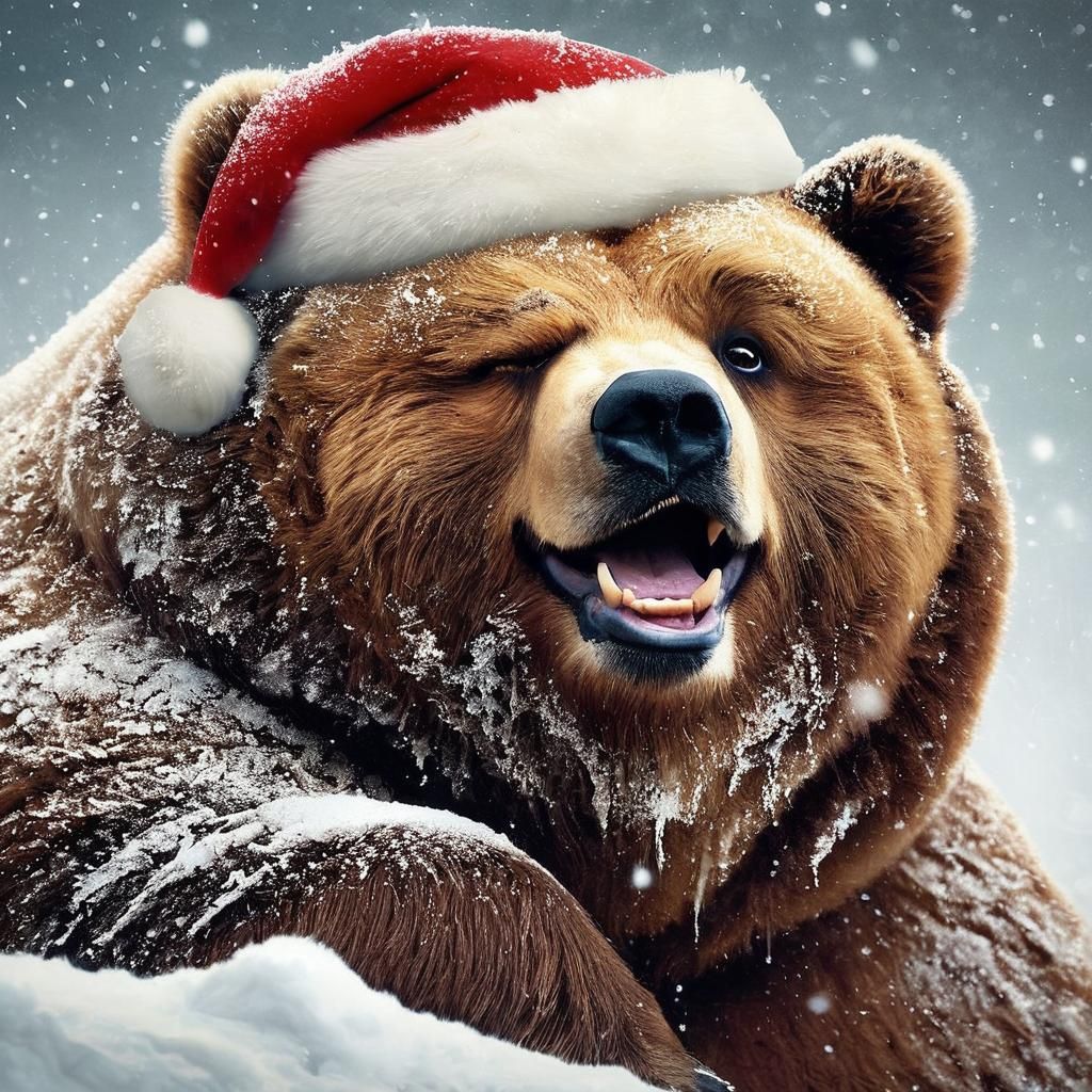 Sarcastic Santa Bear with Contemptuous Glee