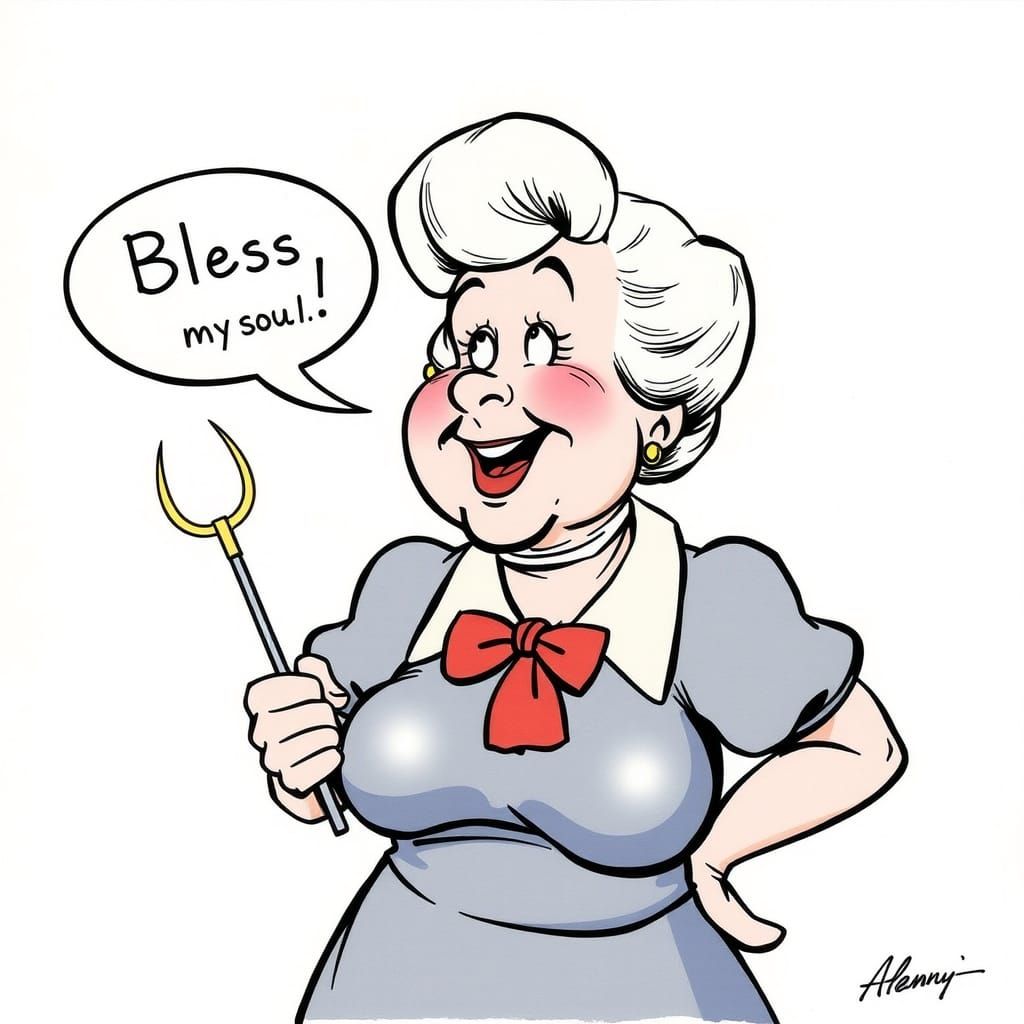 Mammy Yokum Exclaims in Al Capp's Style