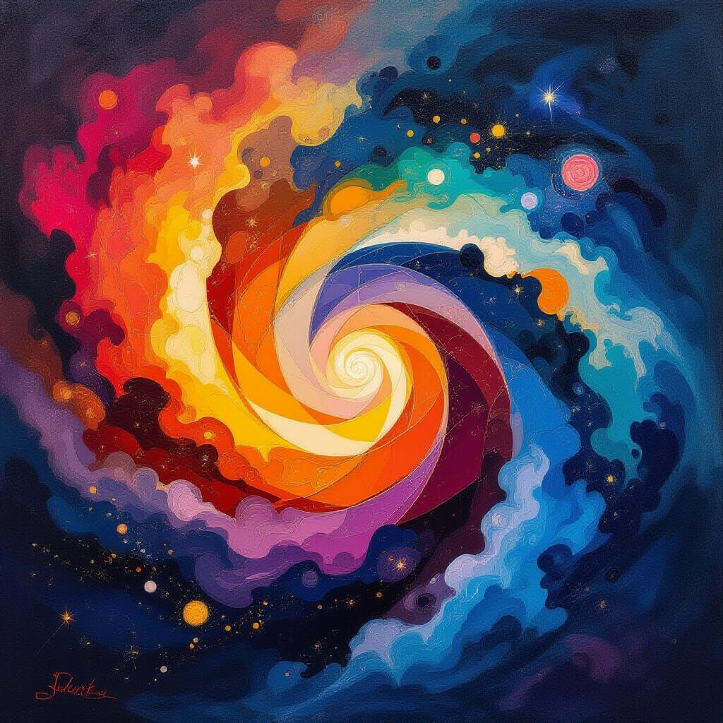 Cosmic Ballet: Abstract Stars in Vibrant Hues