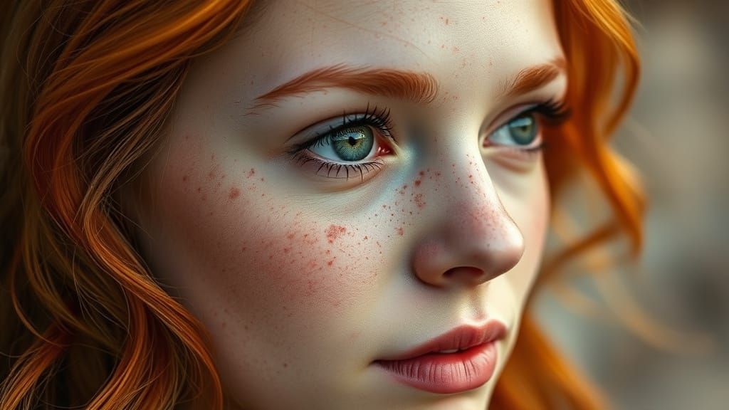 Striking Portrait of a Young Woman with Green Eyes