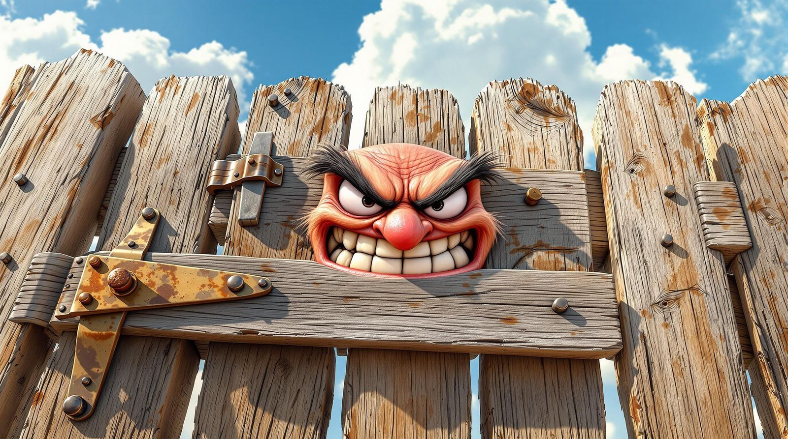 Furious Fence Portrait in Vibrant CGI
