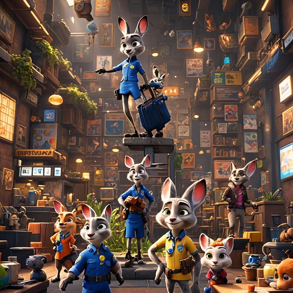 Judy Hopps 3D Render in Cinematic Style
