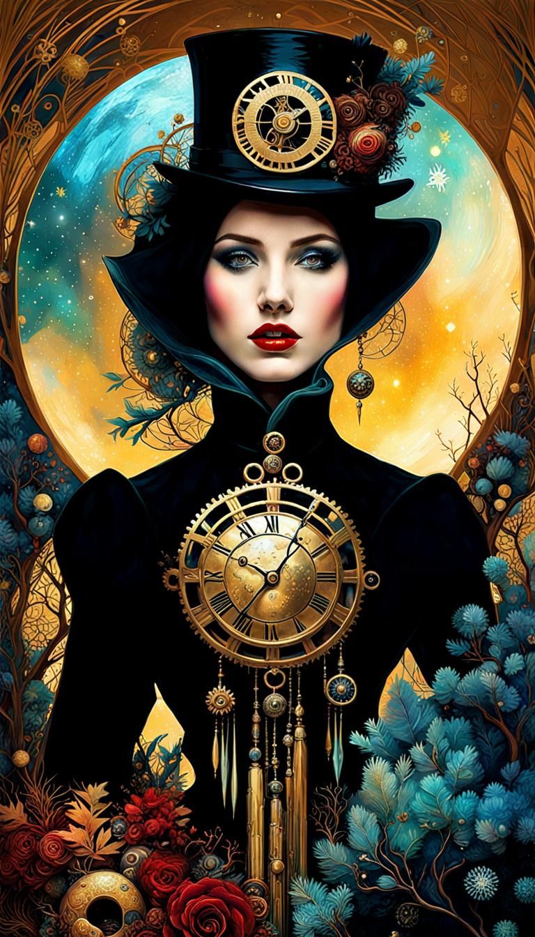 Steampunk Winter Forest: A Double Exposure Collage