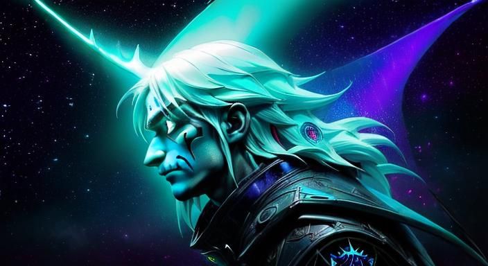 Eerie Surreal Fantasy Masterpiece with Space Background