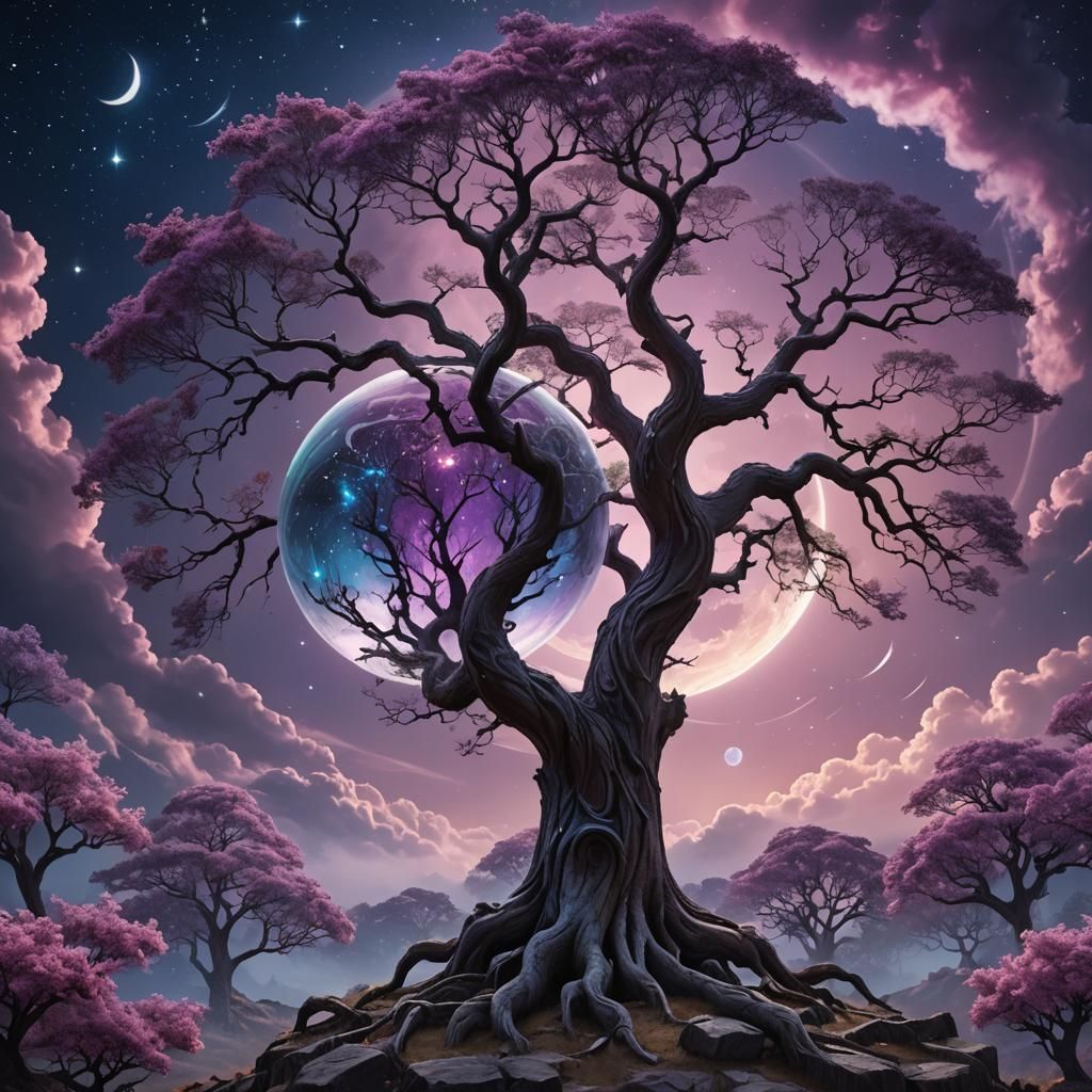 Enchanted Tree Encased in Glass Ball