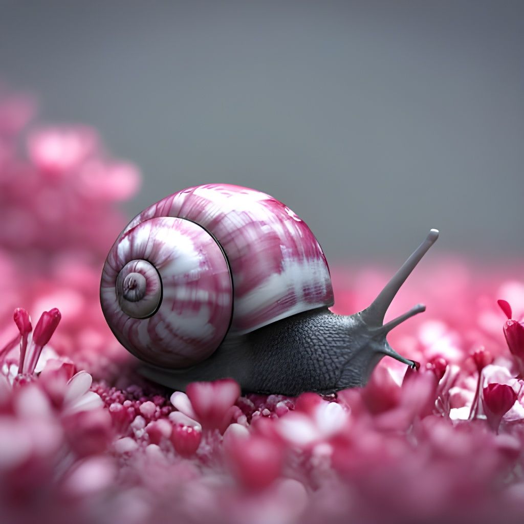 Detailed Pink Snails in Ashy Landscape