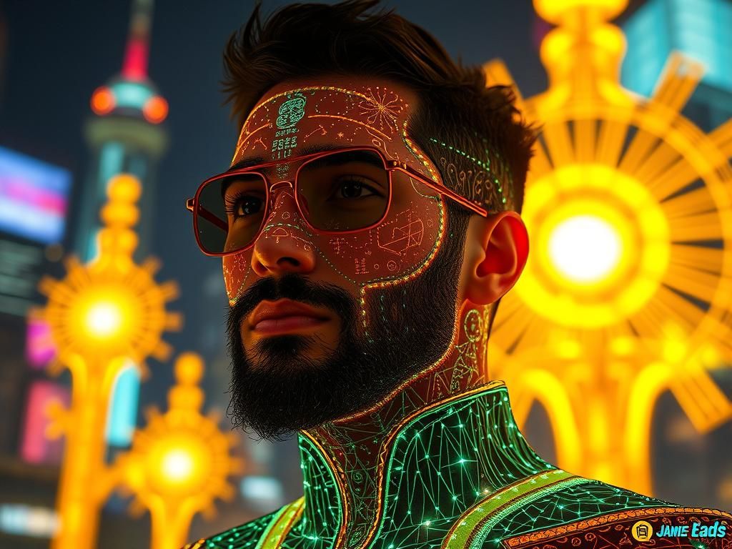 Futuristic Solarpunk Biometric Engineer by James Eads