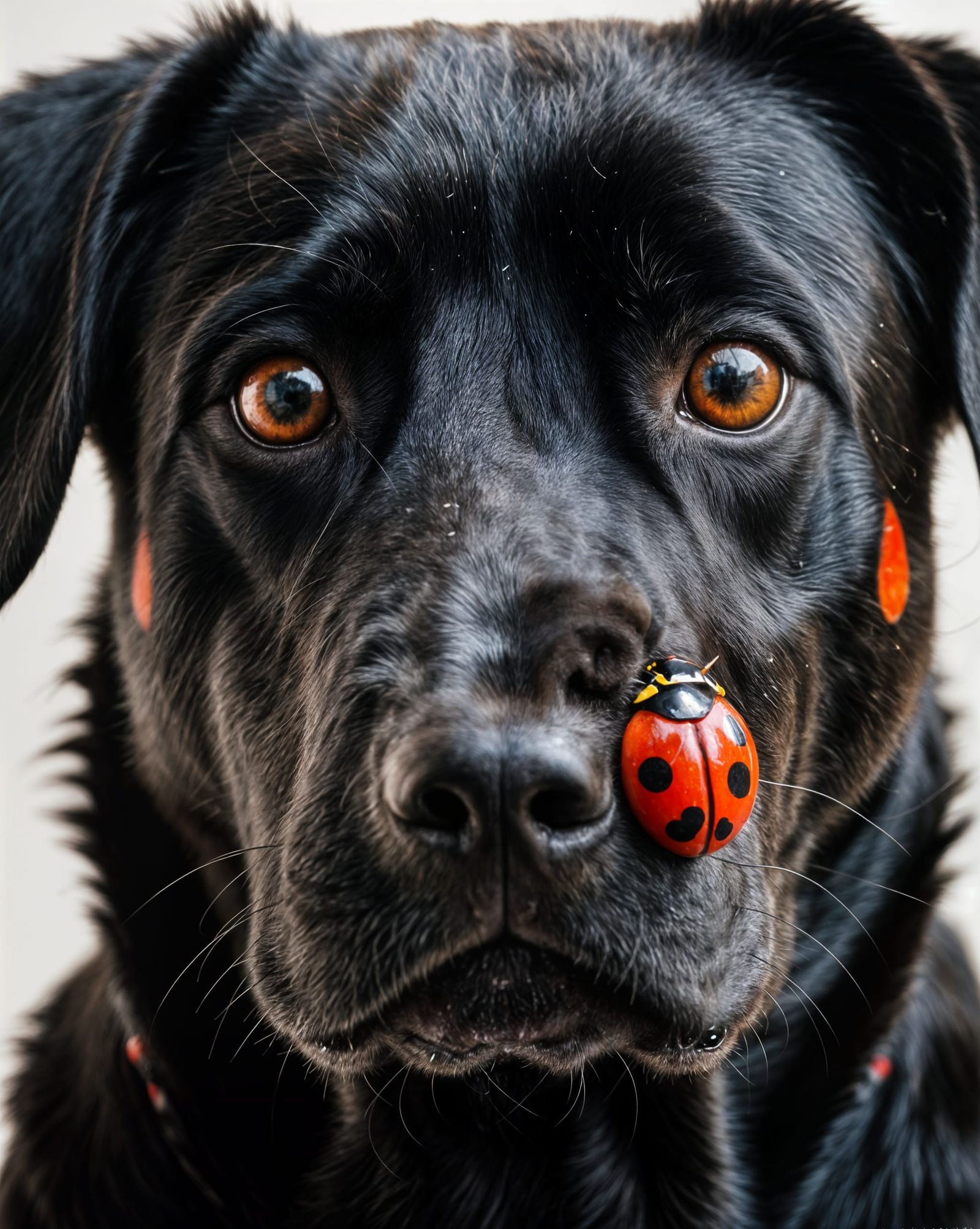 Dog Smile with Ladybug, Professional Photography