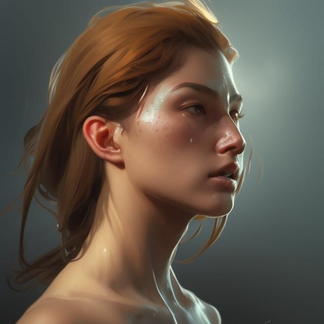 Detailed Portrait of an Athlete Woman