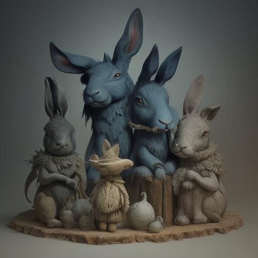 Rabbits Ride to War in a Surreal Dreamscape