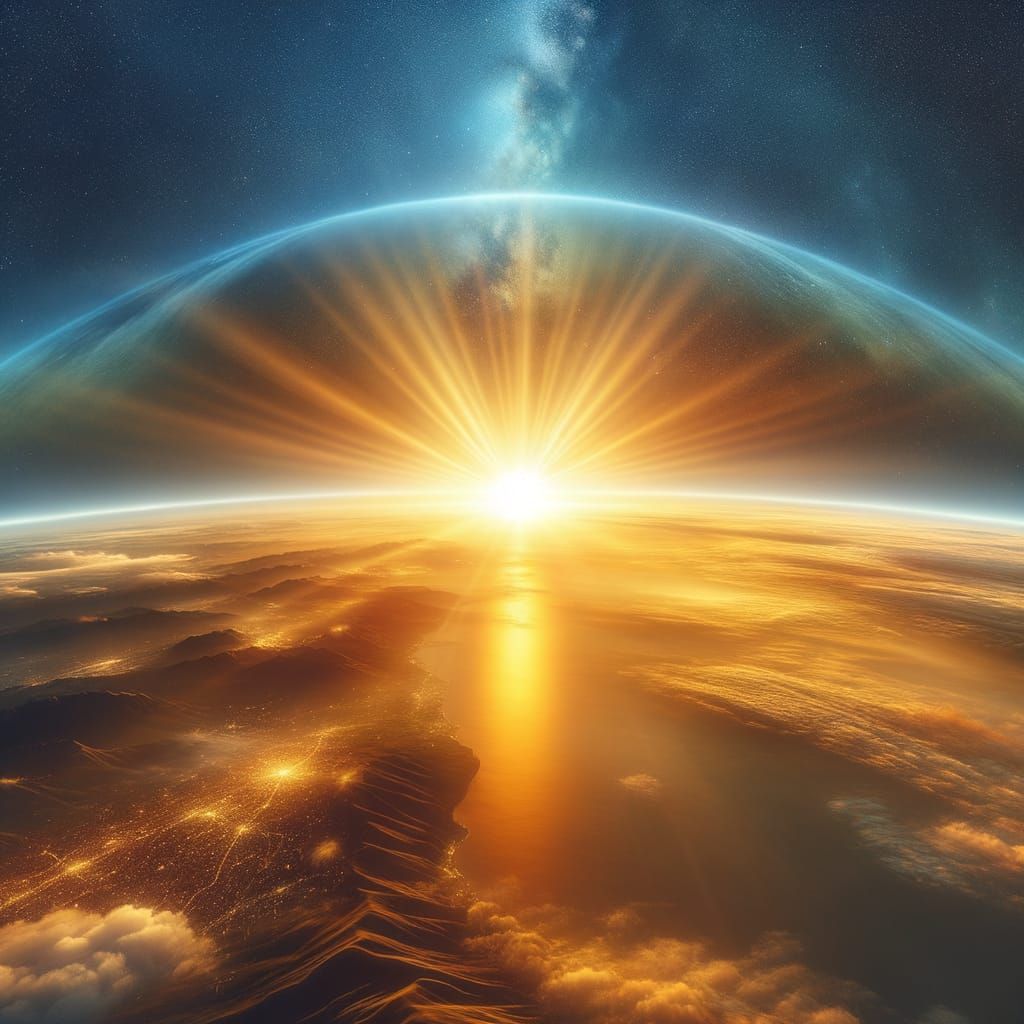 Surreal Landscape Transformed by Radiant Golden Light