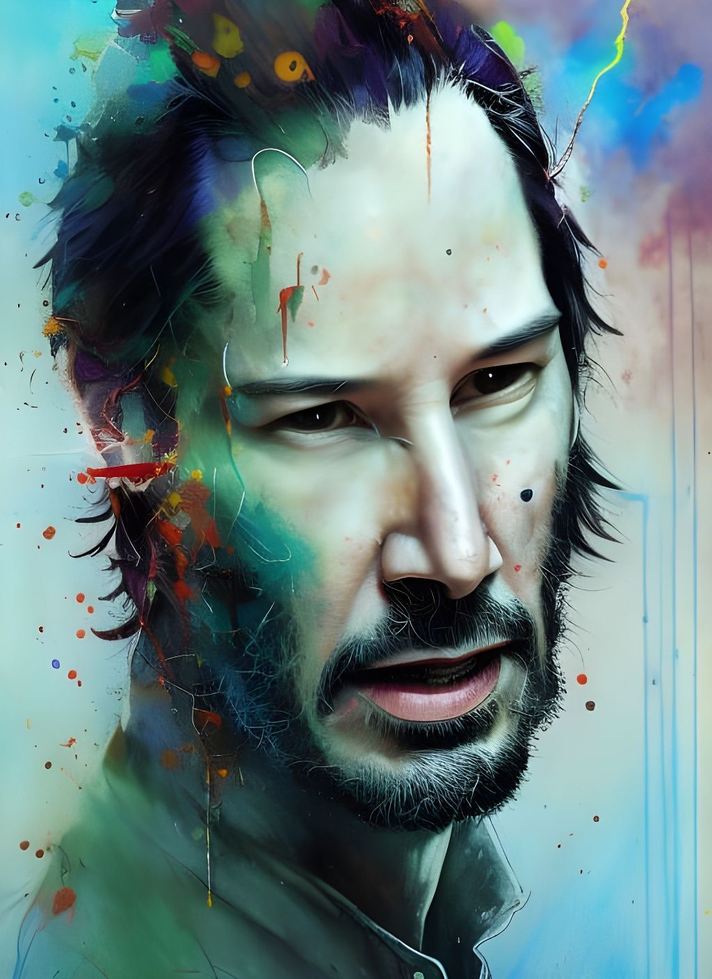Crayon Caricature of Keanu Reeves as Constantine