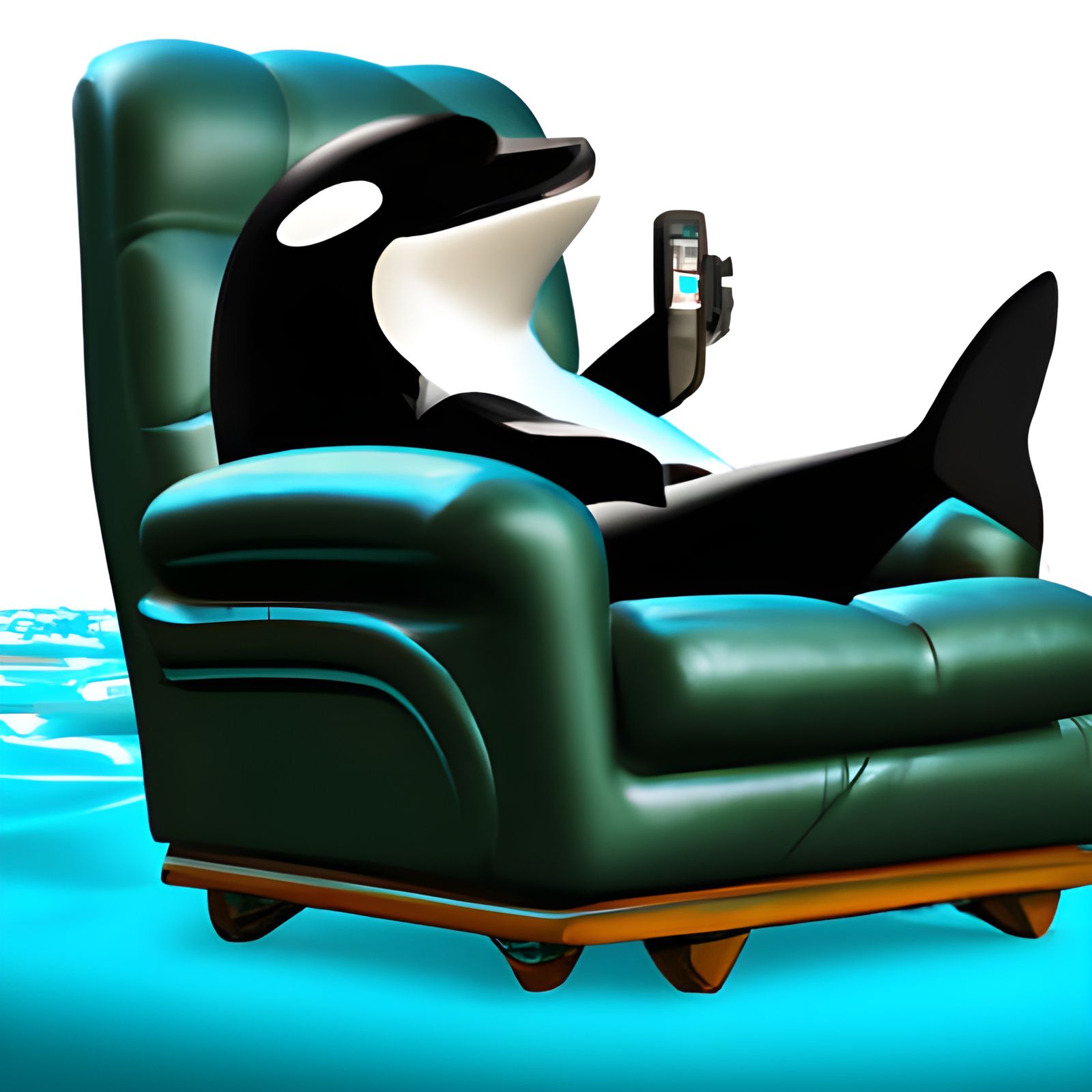 Killer Whale Relaxes in Recliner Chair