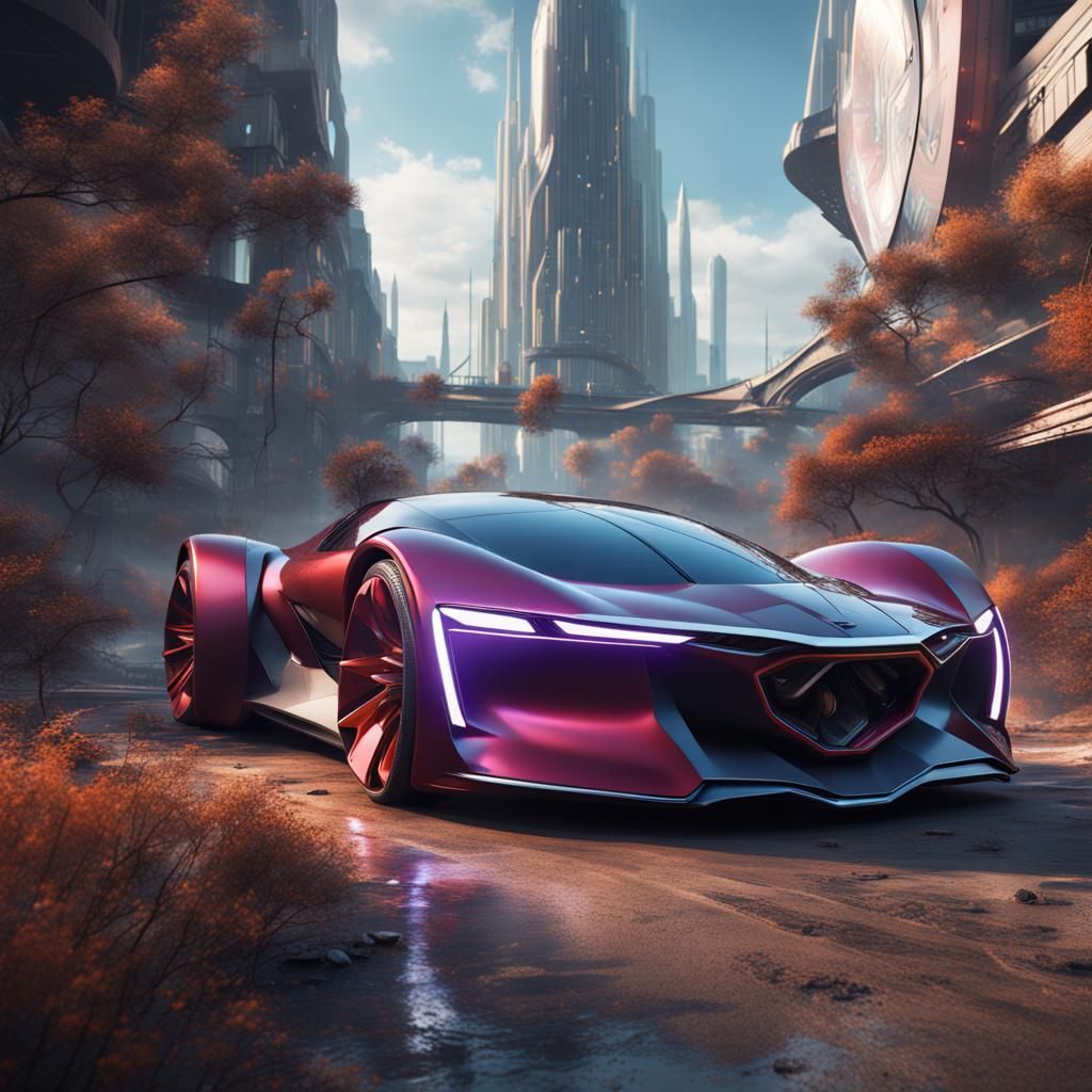 Futuristic Cars in Detailed Matte Painting Style