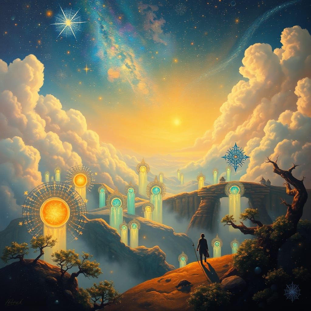 Ethereal Dreamscape: Star Grazer in Surrealist Style