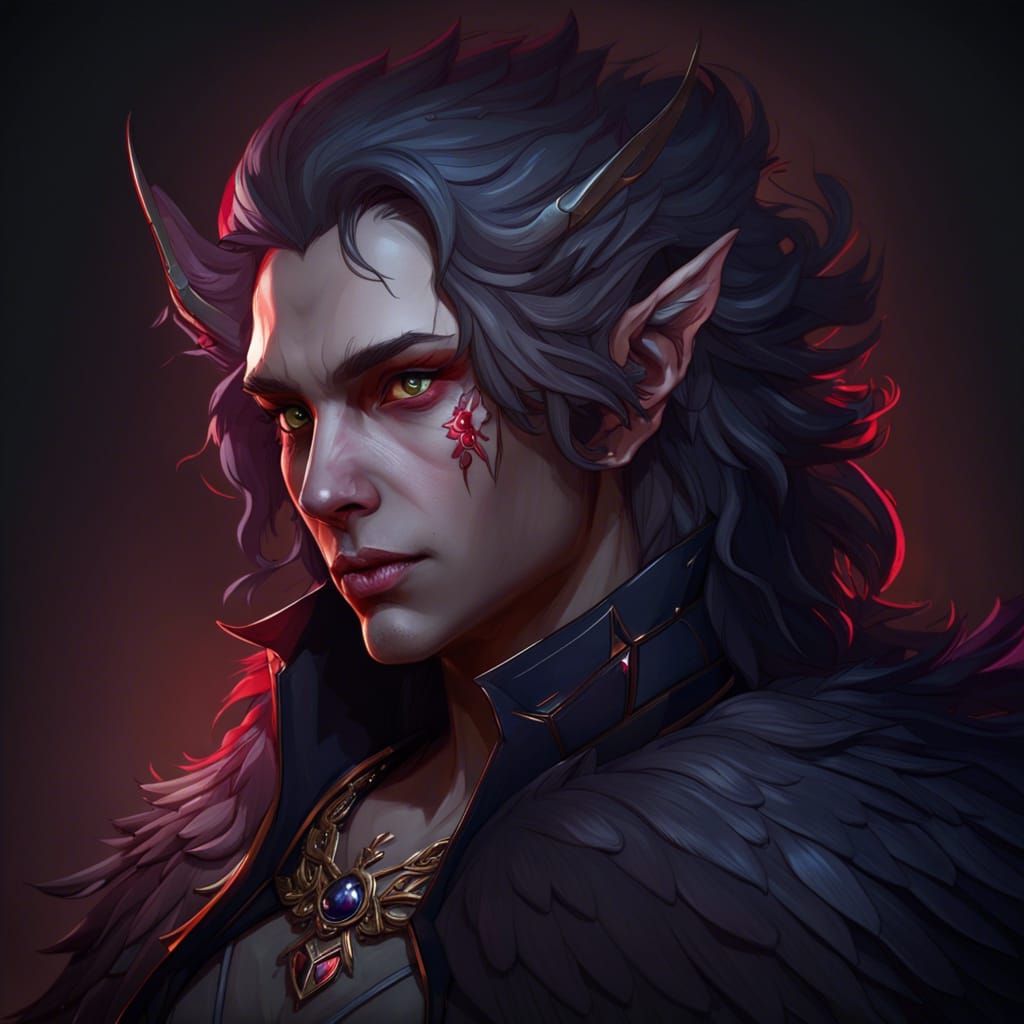 Vampire Griffin Portrait in Hyperdetailed Style