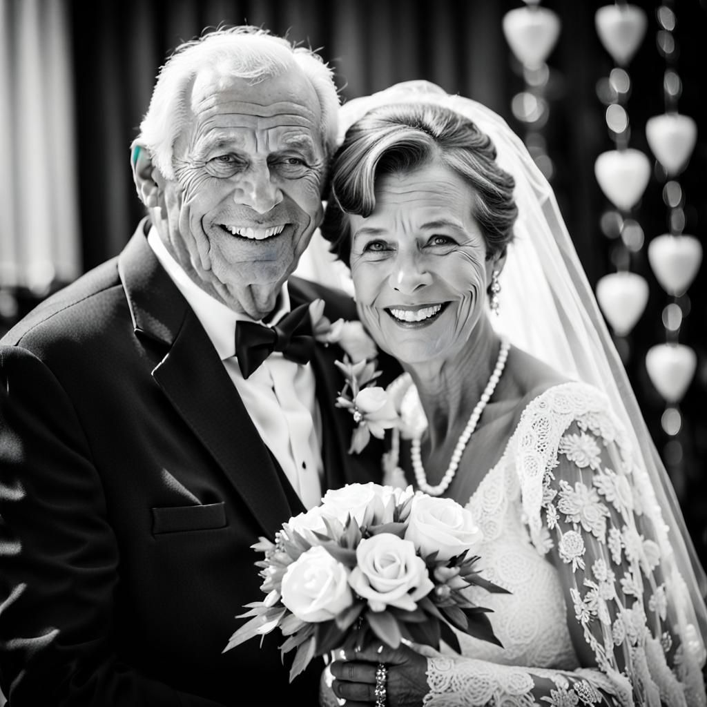 Timeless Black and White Wedding Portrait of Bride