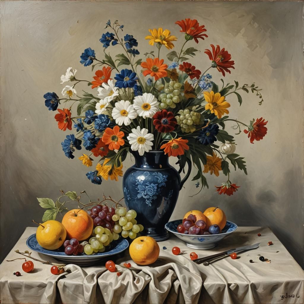 Classic Still Life in Dutch Masters Style