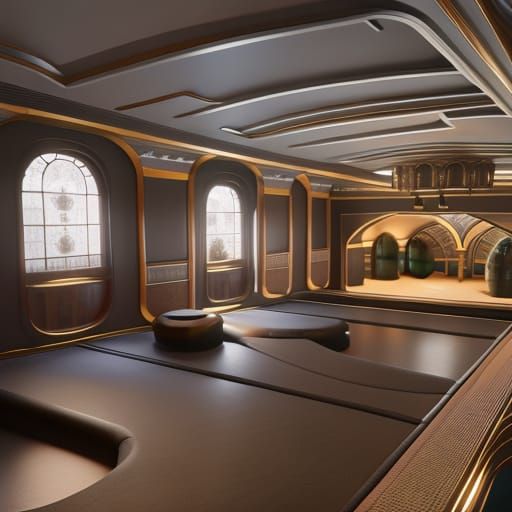 Luxury Mansion Bowling Room: Japanese-European Architecture