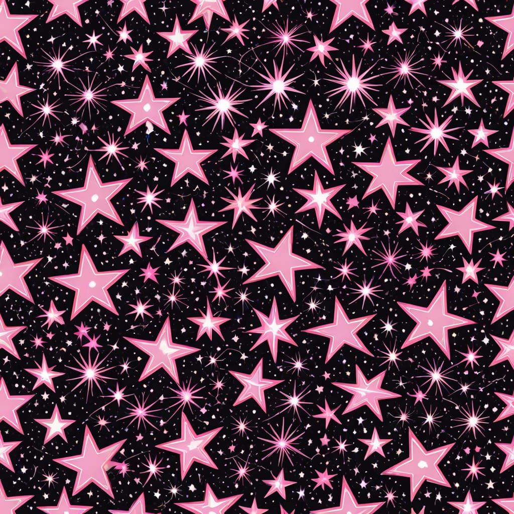 Astral Circuitry With Luminous Pink Stars