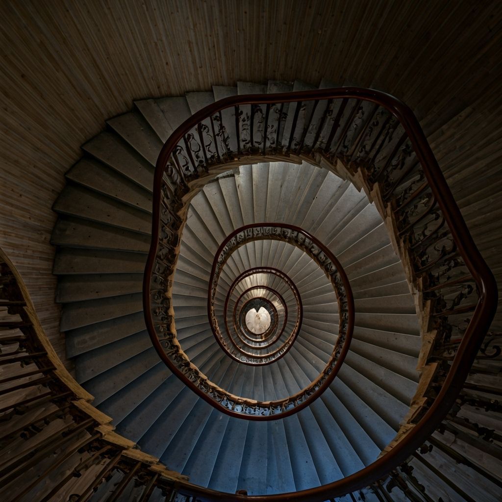 Surreal Infinite Staircase Ascending into Mystery