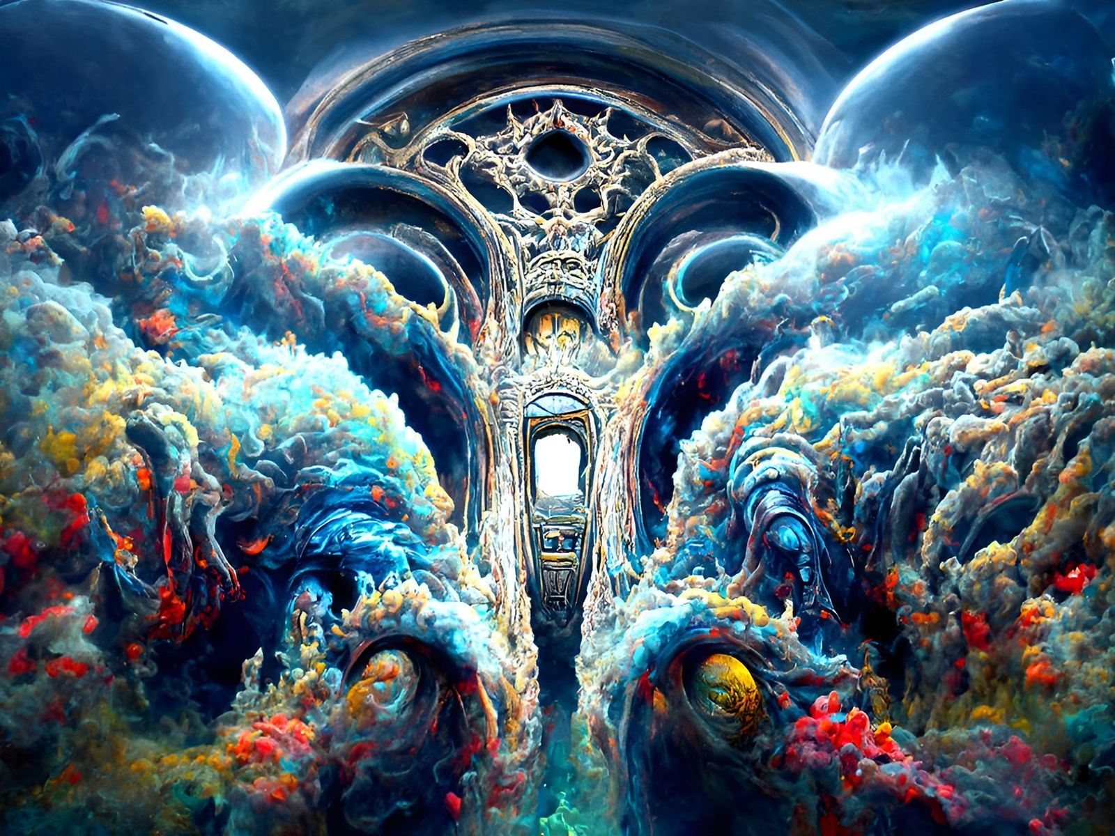 Cosmic Doors Landscape in Fantasy Art Style