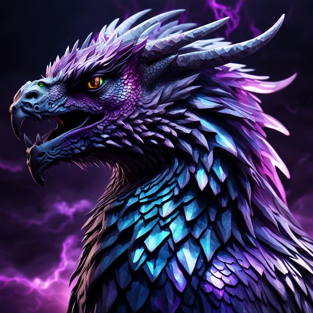 Distorted Dark Fantasy Creature in Low-Poly Style