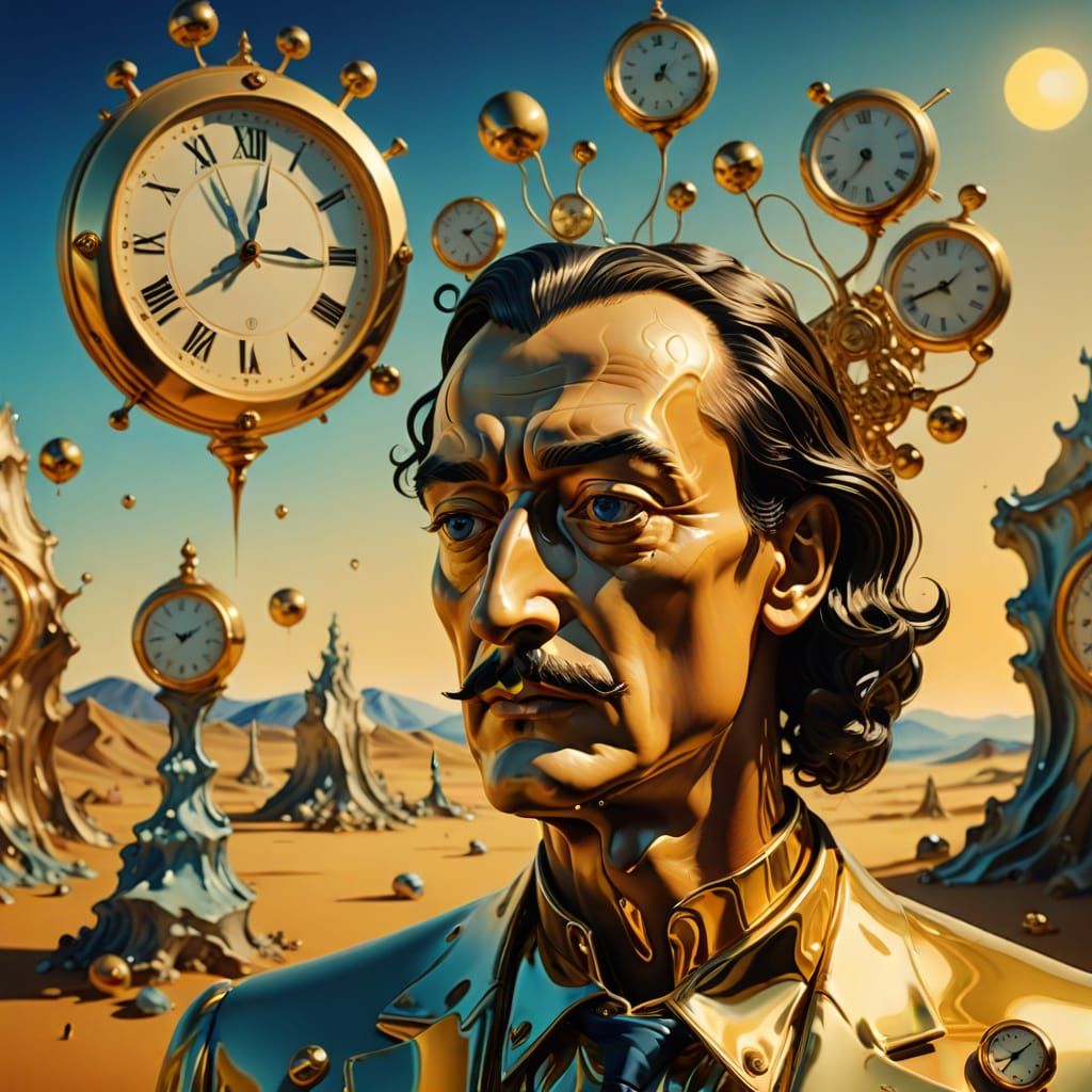 Surreal Thinking Person in Salvador Dali Style