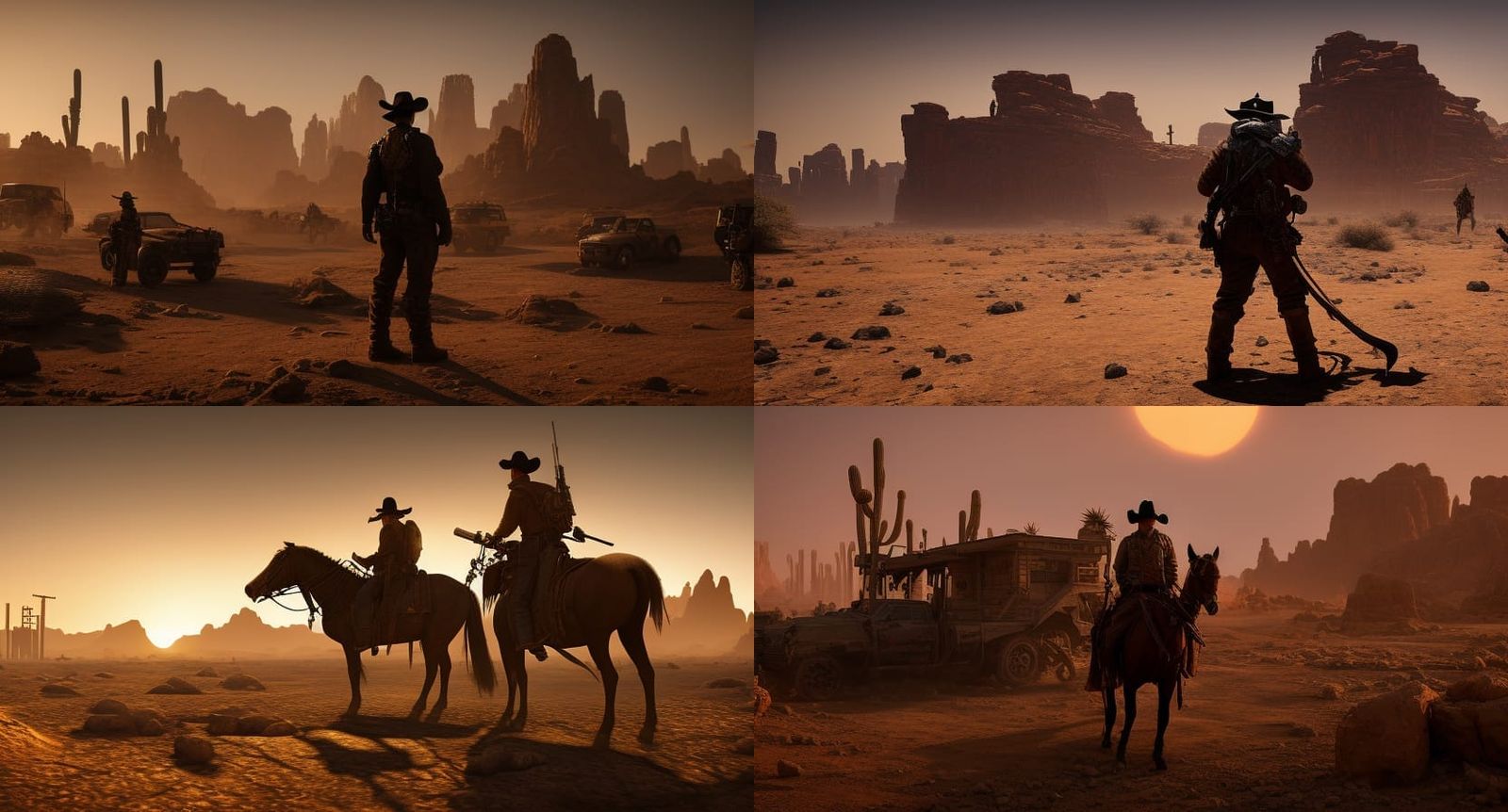 Post-Apocalyptic Cowboy Ready for Desert Battle