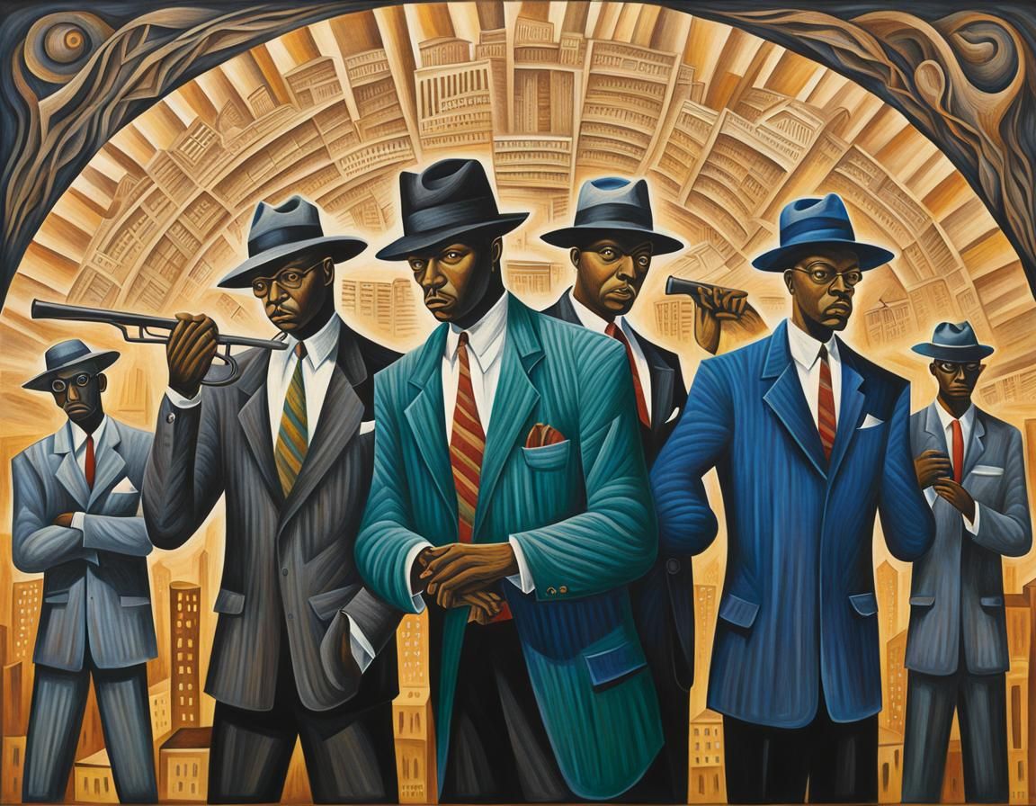 Businessmen in Social Realism Style