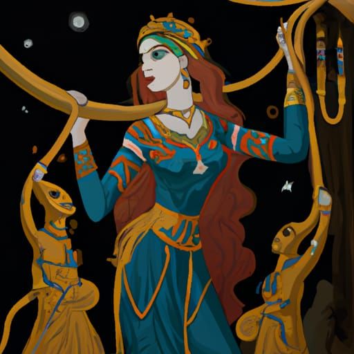 Ophiuchus Woman in Renaissance Qajar Style