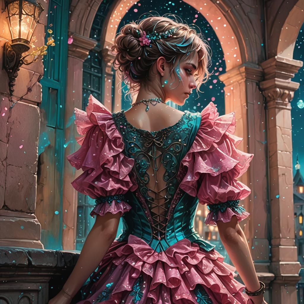 Fantasy Art: Boy in Frilly Dress