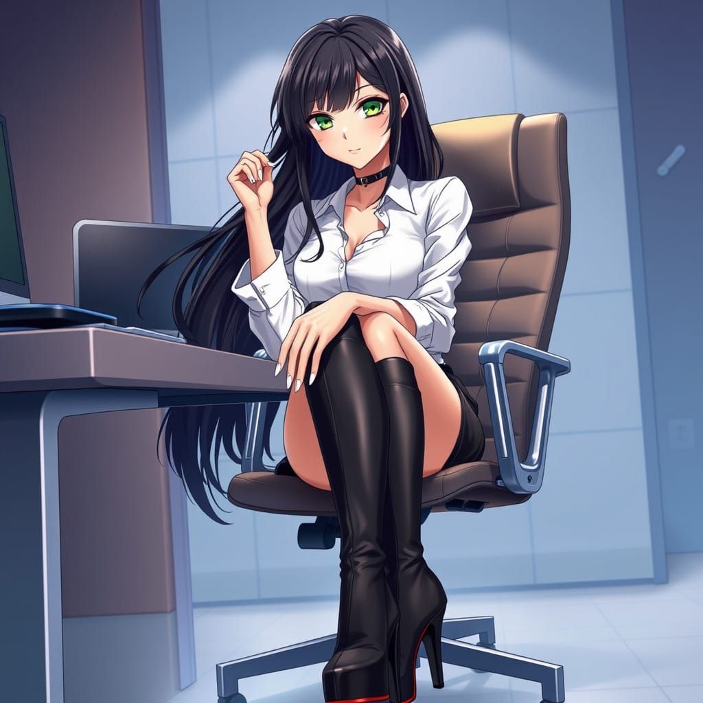 Anime Heroine in Modern Office Attire