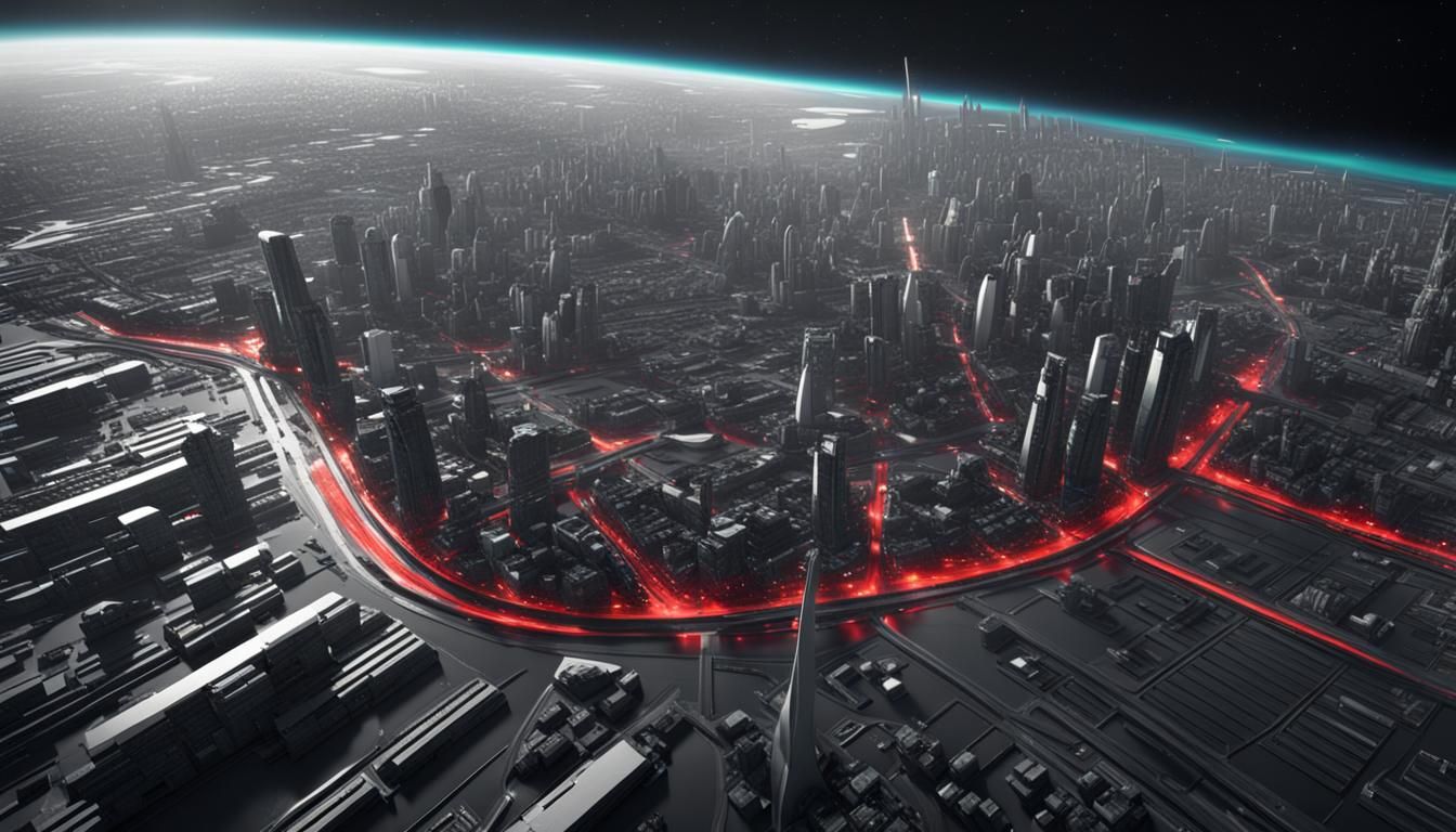 Ultra Realistic Future City Orbit View