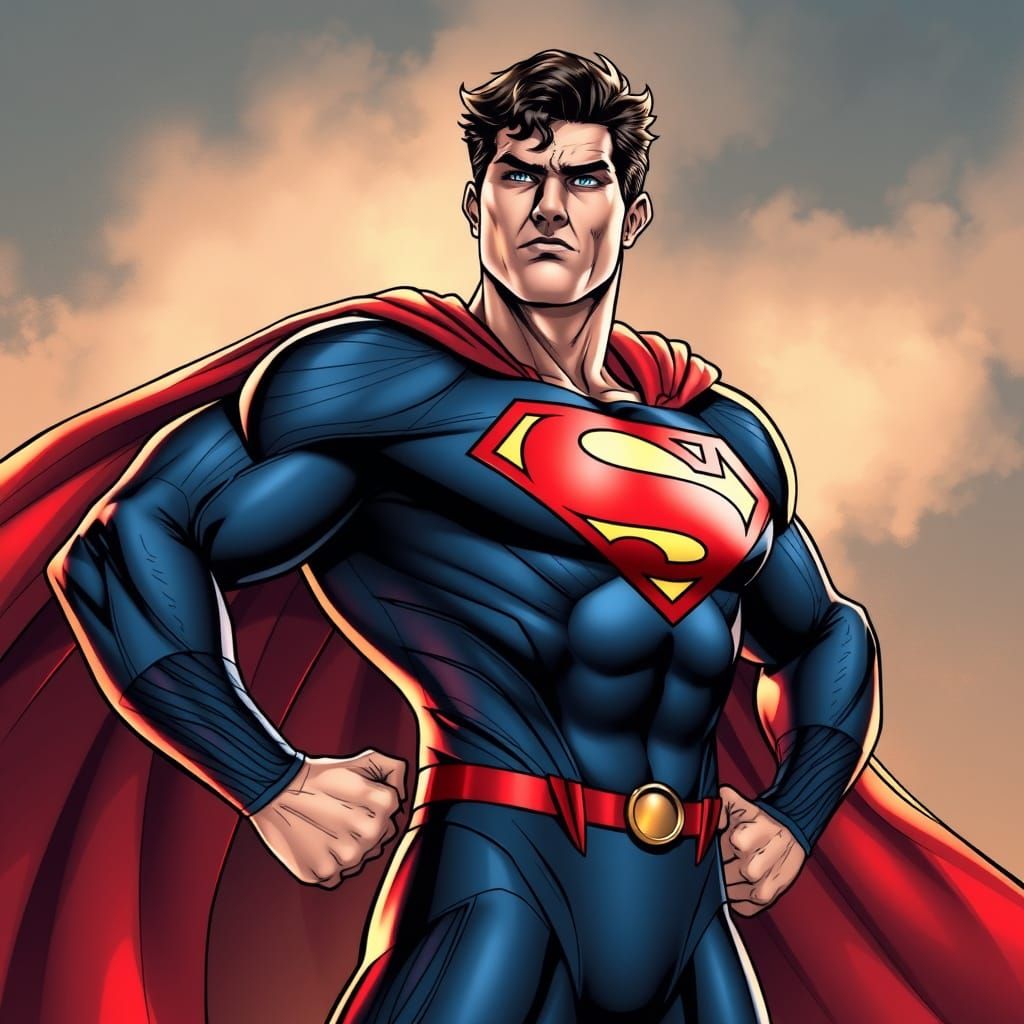 Superman in Tim Sale and Jim Lee Inspired Comic Art