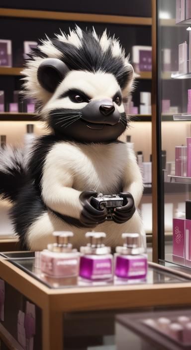 Sales-skunk in Perfume Store