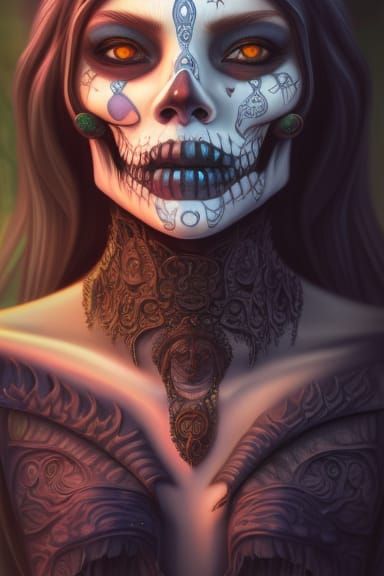 Skull Demon Sorcerer Gothic Art Portrait