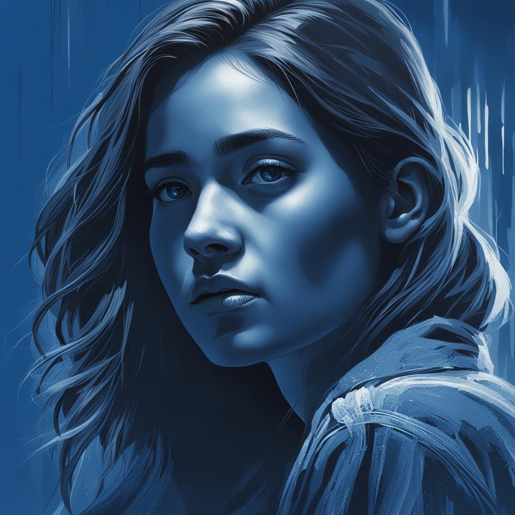 Monochrome Portrait with Colorful Background in Splash Art