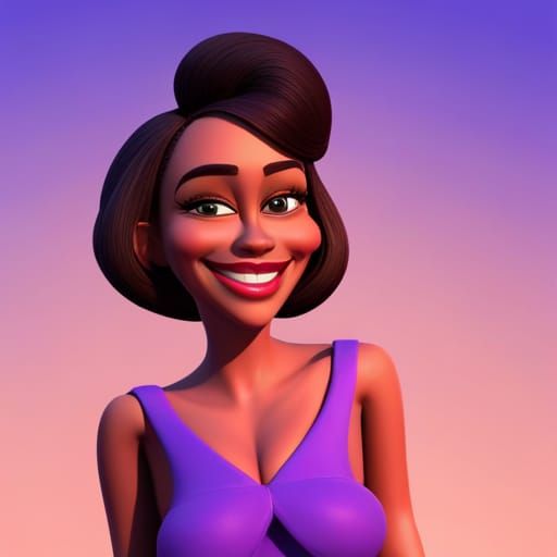 Glamour Model in 1960s Style, Digital Art