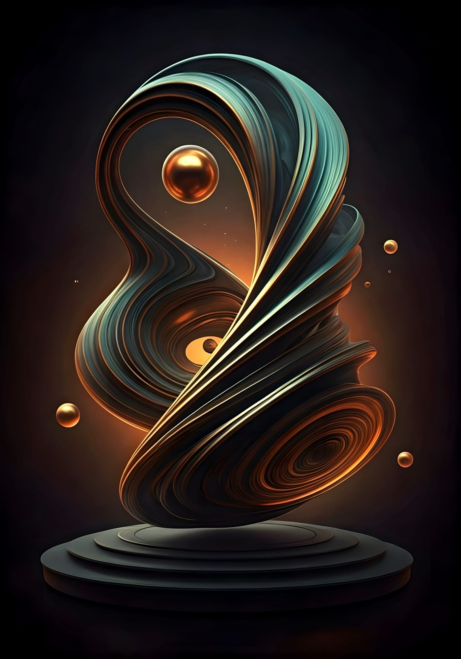 Smooth Feminine Forms in Patinaed Bronze Sculpture