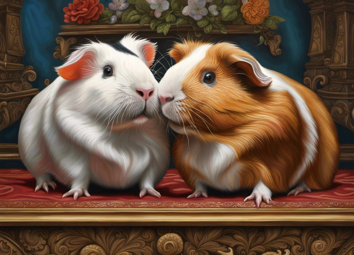 guinea pigs kissing