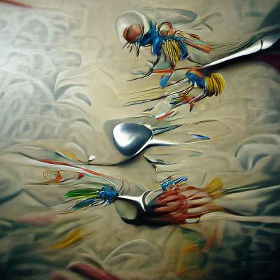 Spoons and Forks Fight for Love: Detailed Painting