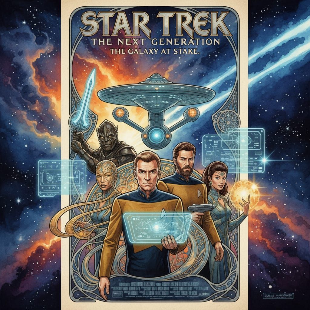 Star Trek: TNG Art Nouveau Movie Poster