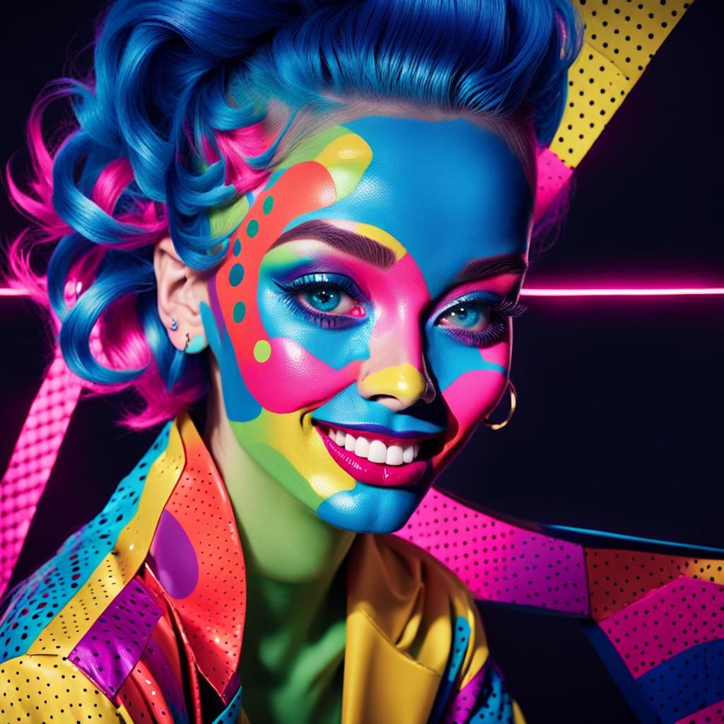 Eye-Catching Woman in Pop Art Style