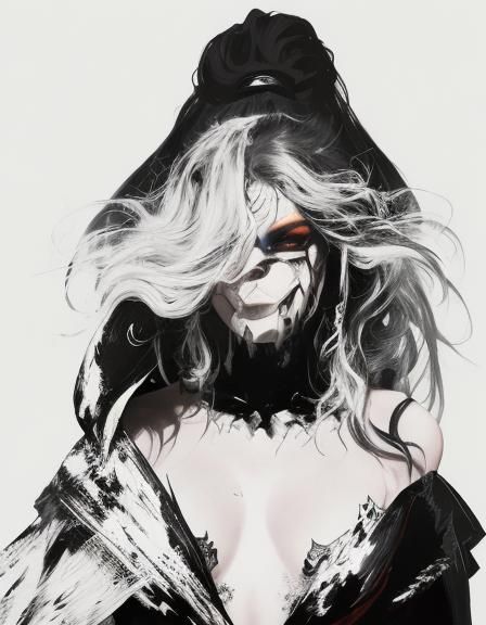 Vampiress with Melting Makeup in Hyper-Maximalist Style